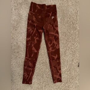 Gymshark Adapt Camo Seamless Leggings - XS - Red